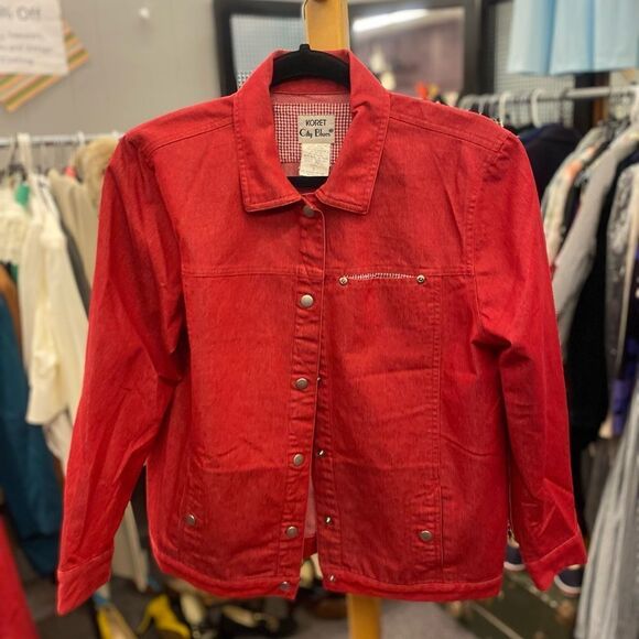 Koret Sz. Small/10 Red Stretch Denim Pant Set - Picture 4 of 7